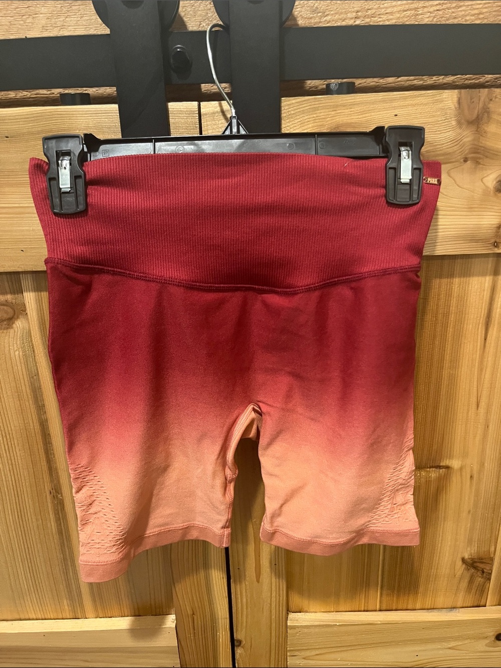 PINK Victoria's Secret Ombre High-Rise Bike Shorts in Red to Peach